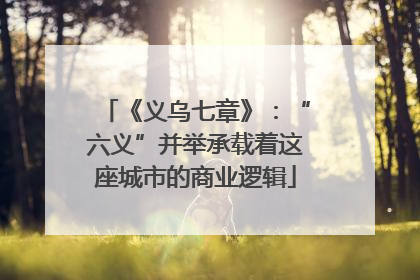 《义乌七章》：“六义”并举承载着这座城市的商业逻辑