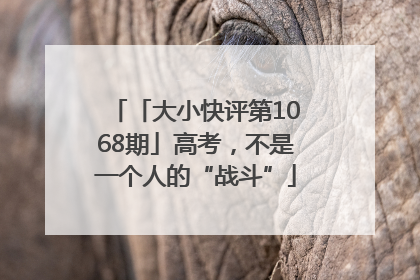 「大小快评第1068期」高考，不是一个人的“战斗”