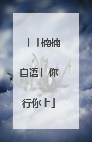 「楠楠自语」你行你上