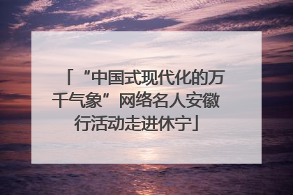 “中国式现代化的万千气象”网络名人安徽行活动走进休宁