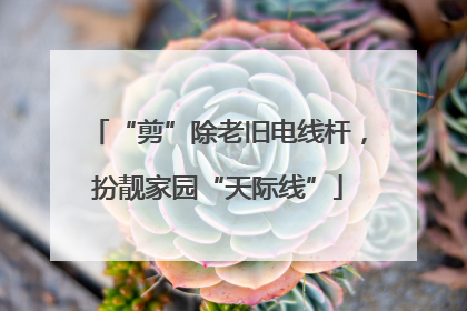“剪”除老旧电线杆，扮靓家园“天际线”