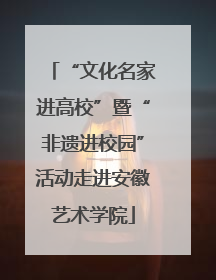 “文化名家进高校”暨“非遗进校园”活动走进安徽艺术学院