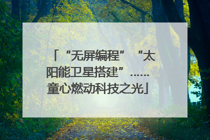 “无屏编程”“太阳能卫星搭建”……童心燃动科技之光
