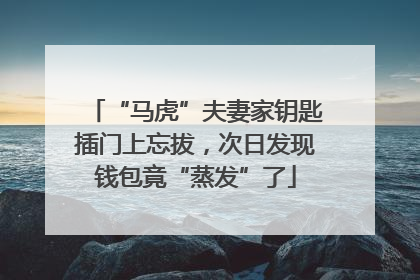 “马虎”夫妻家钥匙插门上忘拔，次日发现钱包竟“蒸发”了