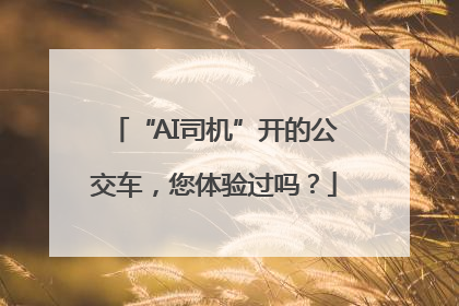“AI司机”开的公交车，您体验过吗？