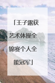 王子露获艺术体操全锦赛个人全能冠军