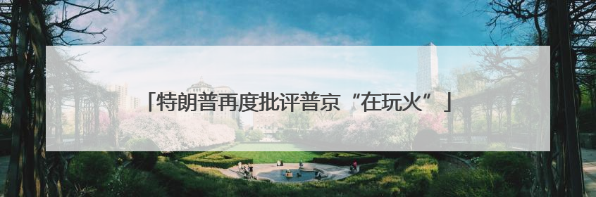 特朗普再度批评普京“在玩火”
