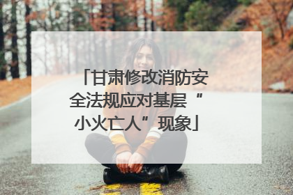 甘肃修改消防安全法规应对基层“小火亡人”现象