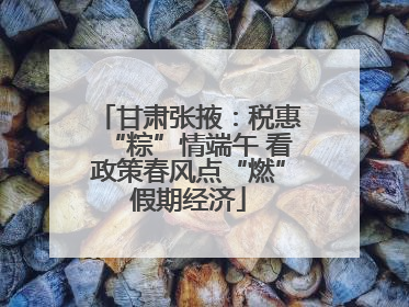 甘肃张掖：税惠“粽”情端午 看政策春风点“燃”假期经济