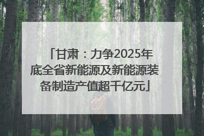 甘肃：力争2025年底全省新能源及新能源装备制造产值超千亿元