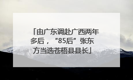 由广东调赴广西两年多后，“85后”张东方当选苍梧县县长