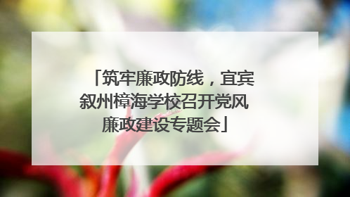 筑牢廉政防线，宜宾叙州樟海学校召开党风廉政建设专题会