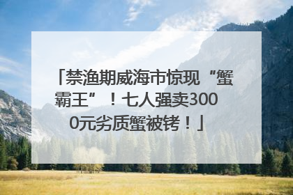 禁渔期威海市惊现“蟹霸王”！七人强卖3000元劣质蟹被铐！