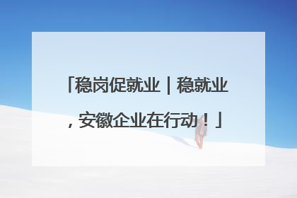 稳岗促就业｜稳就业，安徽企业在行动！