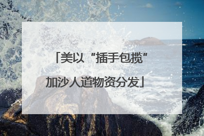 美以“插手包揽”加沙人道物资分发