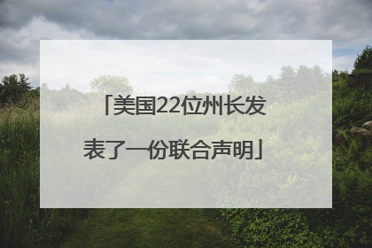 美国22位州长发表了一份联合声明