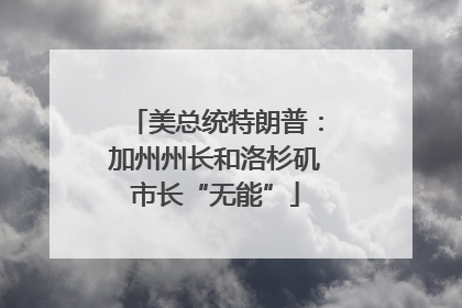 美总统特朗普：加州州长和洛杉矶市长“无能”
