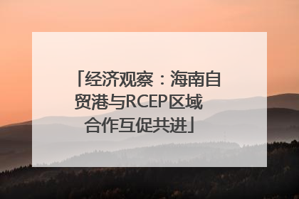 经济观察：海南自贸港与RCEP区域合作互促共进