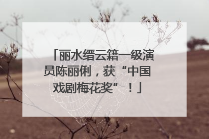 丽水缙云籍一级演员陈丽俐，获“中国戏剧梅花奖”！