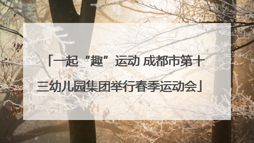 一起“趣”运动 成都市第十三幼儿园集团举行春季运动会