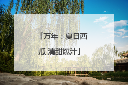 万年：夏日西瓜 清甜爆汁