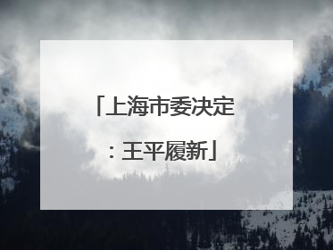 上海市委决定：王平履新