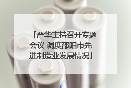 严华主持召开专题会议 调度邵阳市先进制造业发展情况