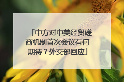 中方对中美经贸磋商机制首次会议有何期待？外交部回应