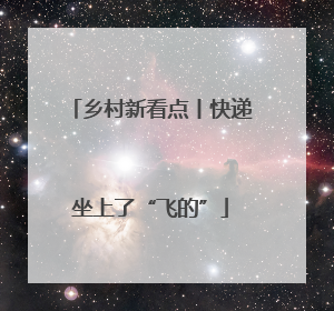 乡村新看点丨快递坐上了“飞的”