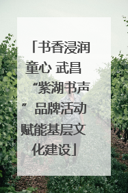 书香浸润童心 武昌“紫湖书声”品牌活动赋能基层文化建设