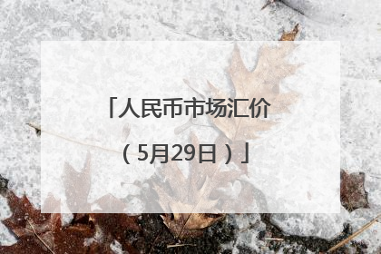 人民币市场汇价（5月29日）