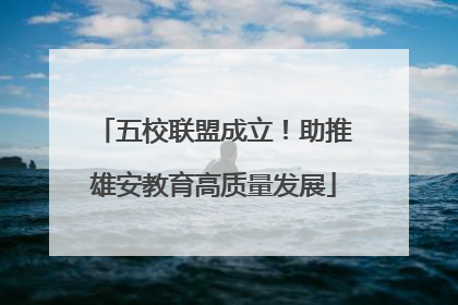 五校联盟成立！助推雄安教育高质量发展