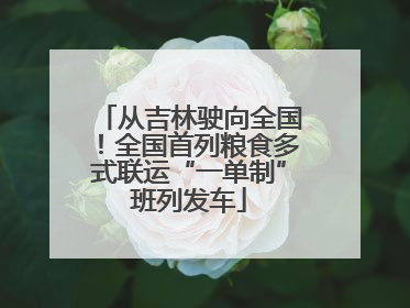 从吉林驶向全国！全国首列粮食多式联运“一单制”班列发车