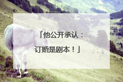 他公开承认：订婚是剧本！