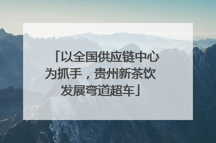 以全国供应链中心为抓手，贵州新茶饮发展弯道超车