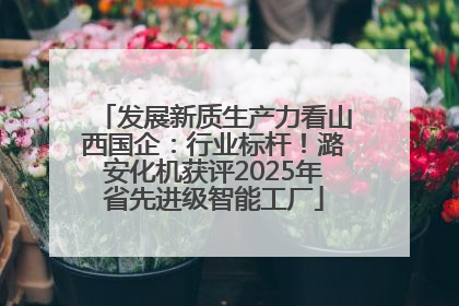 发展新质生产力看山西国企：行业标杆！潞安化机获评2025年省先进级智能工厂