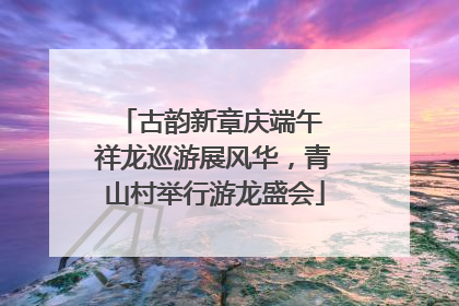 古韵新章庆端午 祥龙巡游展风华，青山村举行游龙盛会