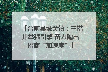 台前县城关镇：三措并举强引擎 奋力跑出招商“加速度”