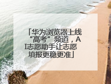 华为浏览器上线“高考”频道，AI志愿助手让志愿填报更稳更准