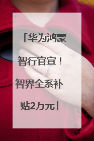 华为鸿蒙智行官宣！智界全系补贴2万元