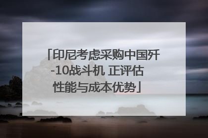 印尼考虑采购中国歼-10战斗机 正评估性能与成本优势