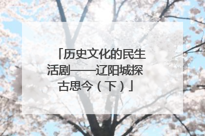 历史文化的民生活剧——辽阳城探古思今（下）
