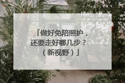 做好免陪照护，还要走好哪几步？（新视野）