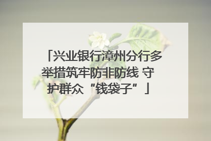 兴业银行漳州分行多举措筑牢防非防线 守护群众“钱袋子”