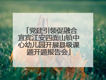 党建引领促融合 宜宾江安四面山镇中心幼儿园开展县级课题开题报告会
