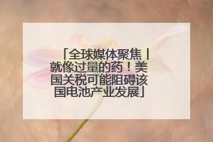 全球媒体聚焦丨就像过量的药！美国关税可能阻碍该国电池产业发展