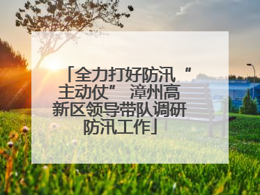 全力打好防汛“主动仗” 漳州高新区领导带队调研防汛工作