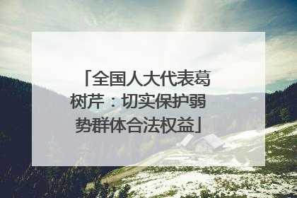 全国人大代表葛树芹：切实保护弱势群体合法权益
