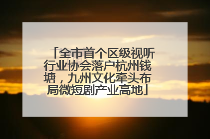 全市首个区级视听行业协会落户杭州钱塘，九州文化牵头布局微短剧产业高地