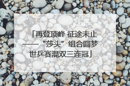 再登顶峰 征途未止——“莎头”组合圆梦世乒赛混双三连冠